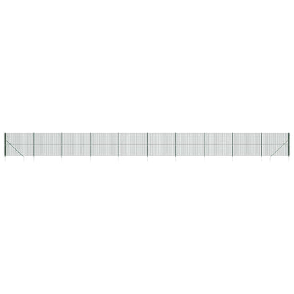 vidaXL Clôture en treillis métallique et piquet d'ancrage vert 1,4x25m