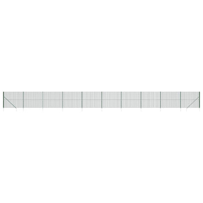 vidaXL Clôture en treillis métallique et piquet d'ancrage vert 1,6x25m