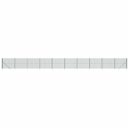 vidaXL Clôture en treillis métallique et piquet d'ancrage vert 2,2x25m