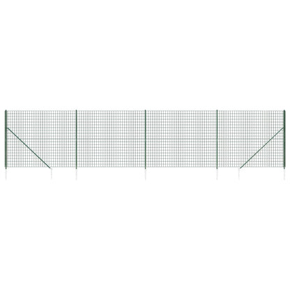vidaXL Clôture en treillis métallique et piquet d'ancrage vert 2,2x10m