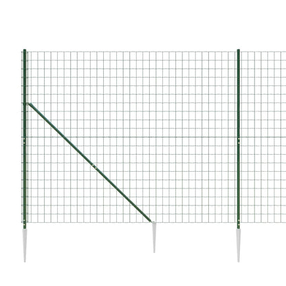 vidaXL Clôture en treillis métallique et piquet d'ancrage vert 2,2x10m