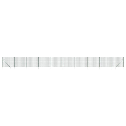 vidaXL Clôture en treillis métallique et piquet d'ancrage vert 2x25 m