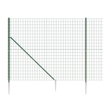 vidaXL Clôture en treillis métallique et piquet d'ancrage vert 2x25 m