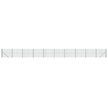 vidaXL Clôture en treillis métallique et piquet d'ancrage vert 1,4x25m