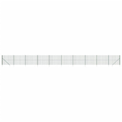vidaXL Clôture en treillis métallique et piquet d'ancrage vert 2x25 m
