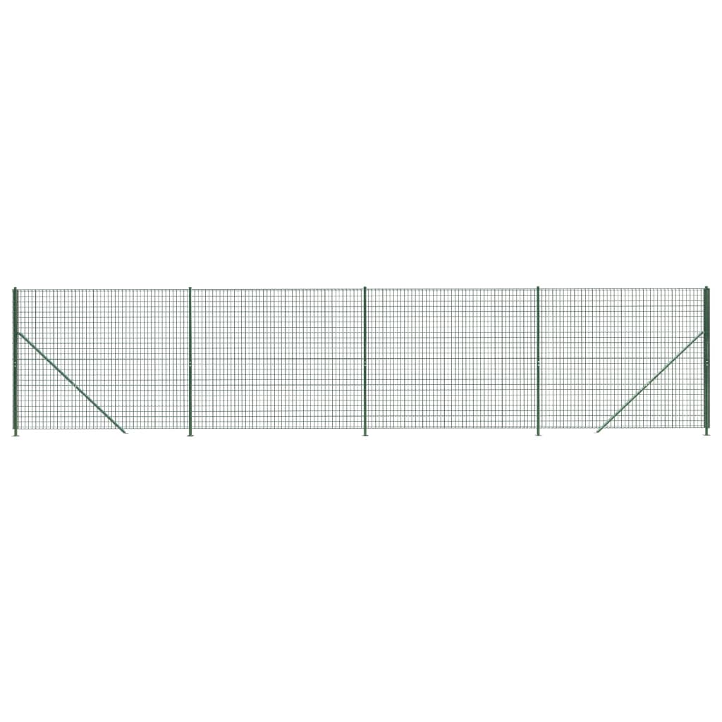 vidaXL Clôture en treillis métallique avec bride vert 2,2x10 m