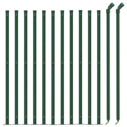 vidaXL Clôture en treillis métallique avec bride vert 0,8x25 m
