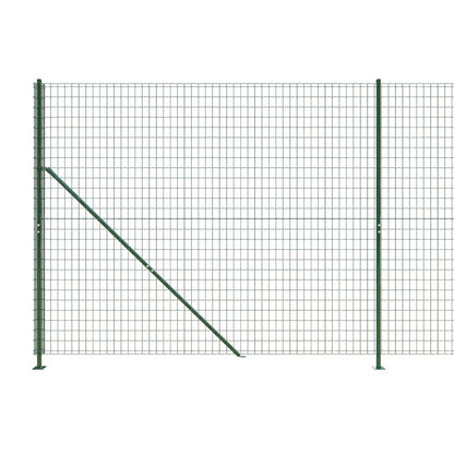 vidaXL Clôture en treillis métallique avec bride vert 2x25 m