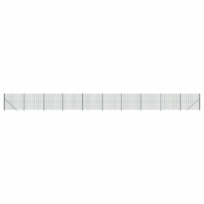 vidaXL Clôture en treillis métallique avec bride vert 1,6x25 m