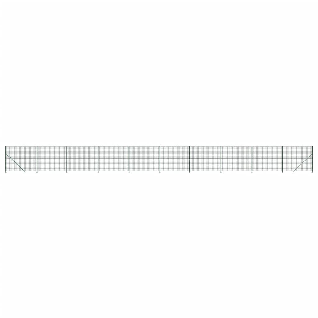 vidaXL Clôture en treillis métallique avec bride vert 2x25 m