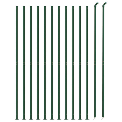 vidaXL Clôture en treillis métallique avec bride vert 2x25 m