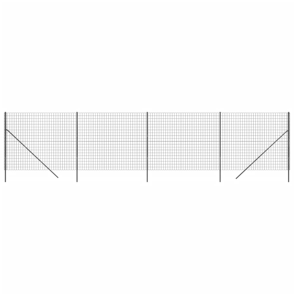 vidaXL Clôture en treillis métallique anthracite 2x10 m