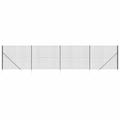 vidaXL Clôture en treillis métallique et ancrage anthracite 1,6x10 m