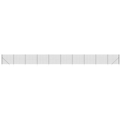 vidaXL Clôture en treillis métallique et ancrage anthracite 1,4x25 m