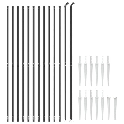 vidaXL Clôture en treillis métallique et ancrage anthracite 1,6x25 m