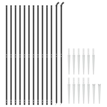 vidaXL Clôture en treillis métallique et ancrage anthracite 1,4x25 m