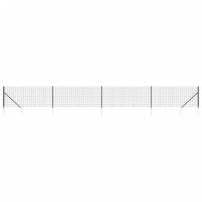 vidaXL Clôture en treillis métallique et ancrage anthracite 1x10 m