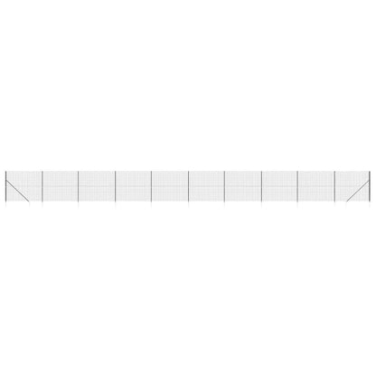 vidaXL Clôture en treillis métallique et ancrage anthracite 1,4x25 m