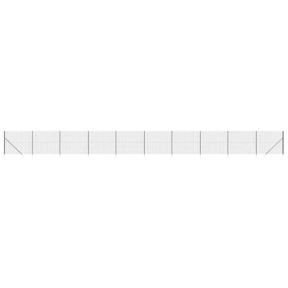 vidaXL Clôture en treillis métallique et ancrage anthracite 2x25 m
