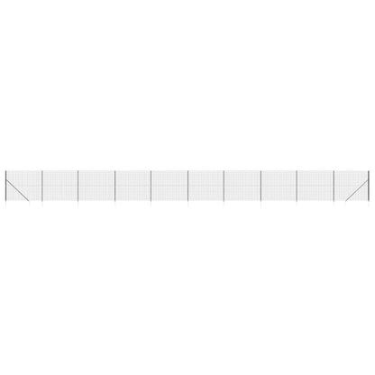 vidaXL Clôture en treillis métallique et ancrage anthracite 2,2x25 m