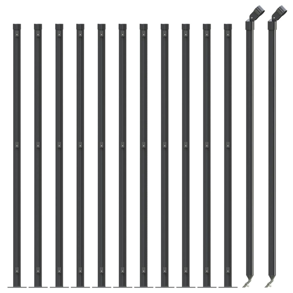 vidaXL Clôture en treillis métallique avec bride anthracite 0,8x25 m