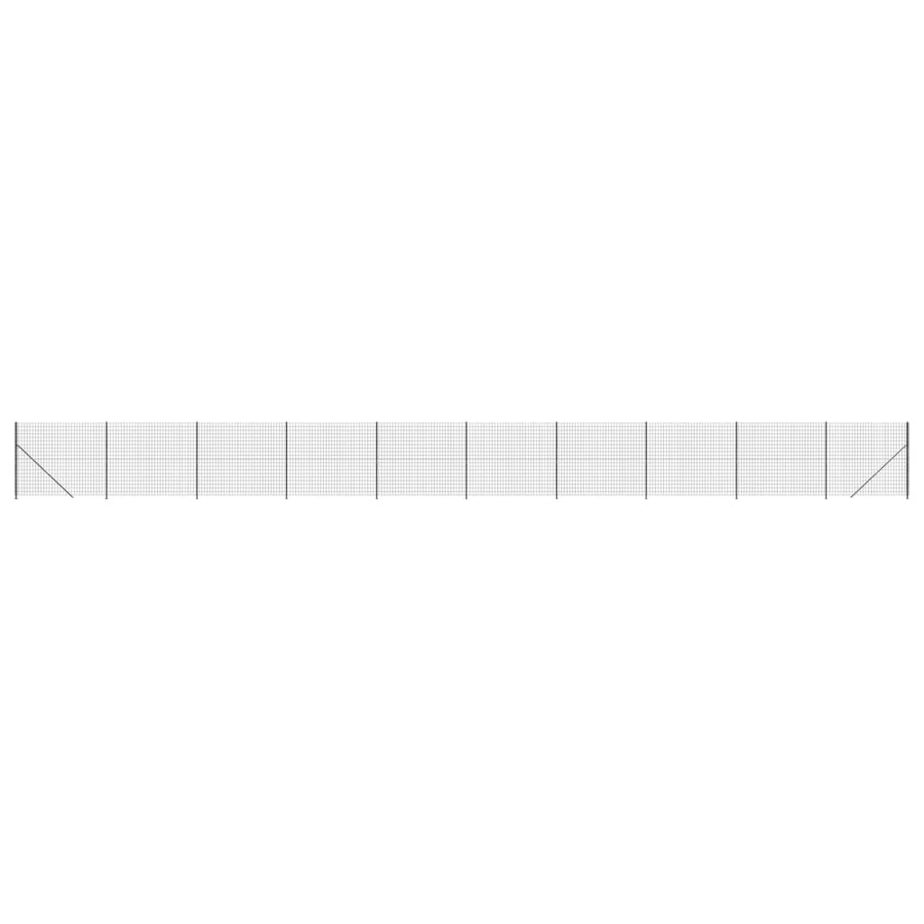 vidaXL Clôture en treillis métallique avec bride anthracite 1,6x25 m