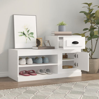 vidaXL Armoire à chaussures blanc 100x42x60 cm bois d'ingénierie