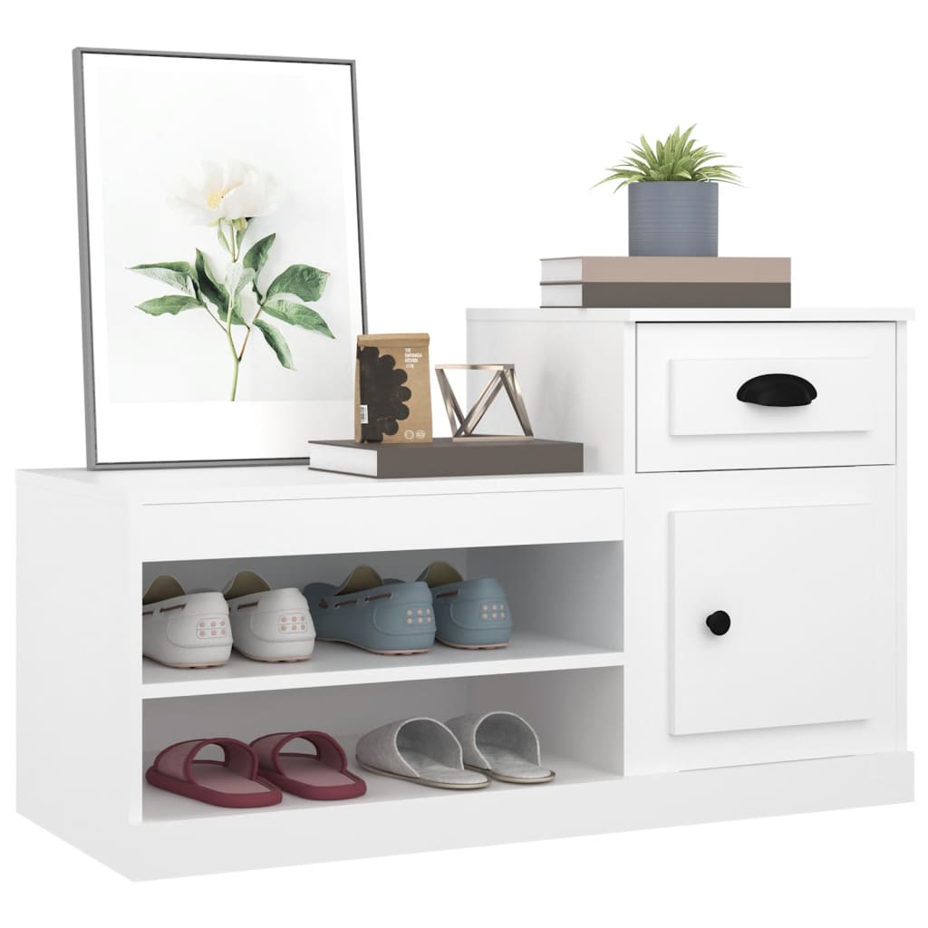 vidaXL Armoire à chaussures blanc 100x42x60 cm bois d'ingénierie