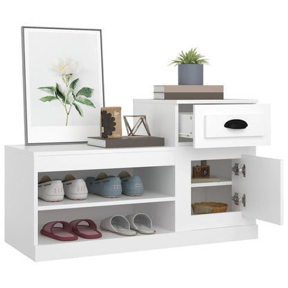 vidaXL Armoire à chaussures blanc 100x42x60 cm bois d'ingénierie