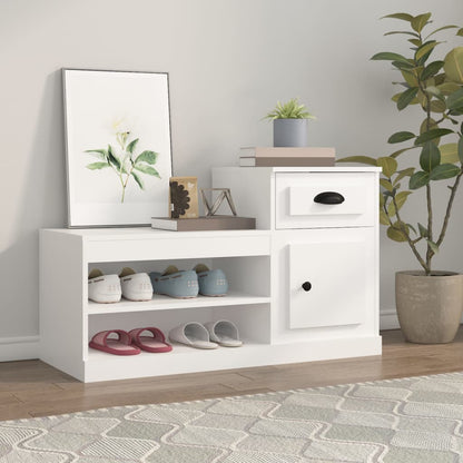 vidaXL Armoire à chaussures blanc 100x42x60 cm bois d'ingénierie