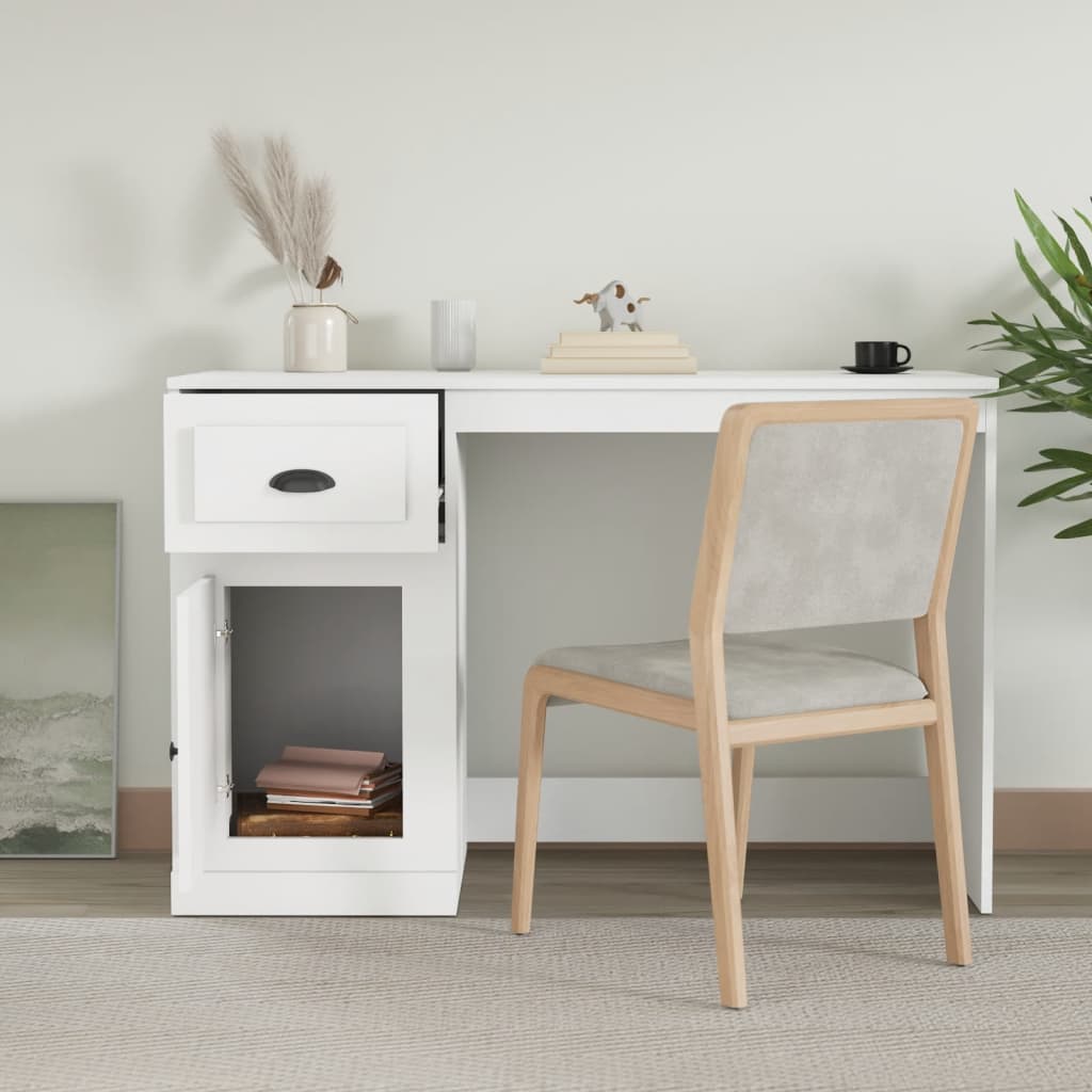 vidaXL Bureau avec tiroir blanc 115x50x75 cm bois d'ingénierie