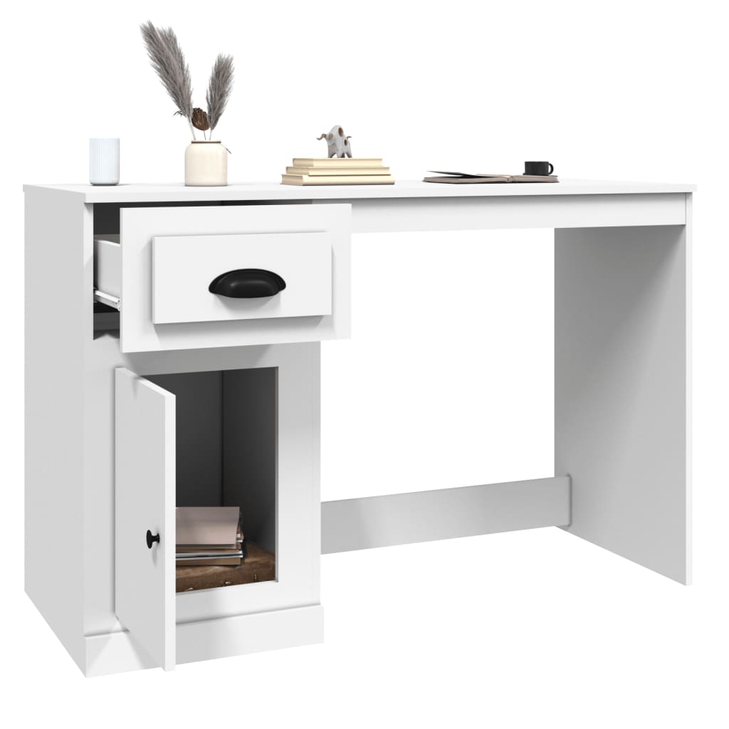 vidaXL Bureau avec tiroir blanc 115x50x75 cm bois d'ingénierie