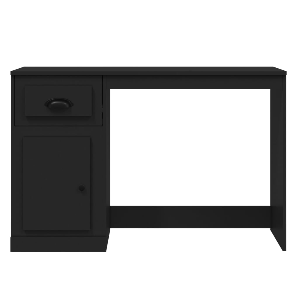 vidaXL Bureau avec tiroir noir 115x50x75 cm bois d'ingénierie