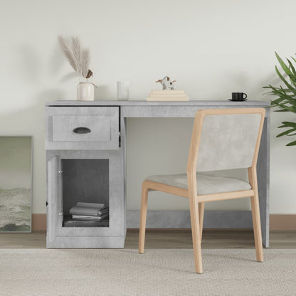 vidaXL Bureau avec tiroir gris béton 115x50x75 cm bois d'ingénierie