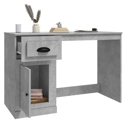 vidaXL Bureau avec tiroir gris béton 115x50x75 cm bois d'ingénierie