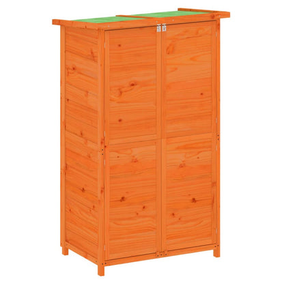 vidaXL Abri à outils de jardin marron 83x57x140 cm bois massif pin