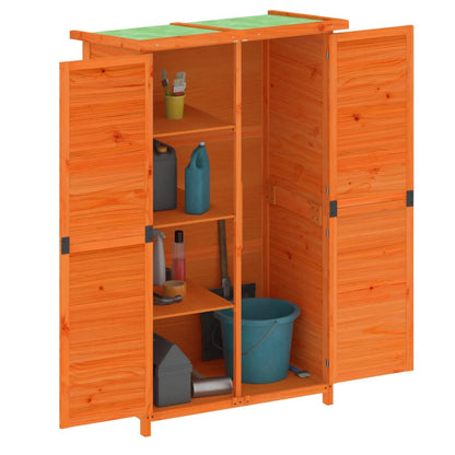vidaXL Abri à outils de jardin marron 83x57x140 cm bois massif pin