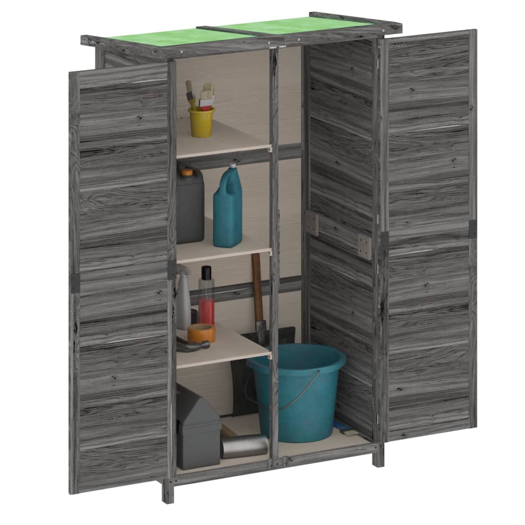 vidaXL Abri à outils de jardin gris 83x57x140 cm bois massif pin