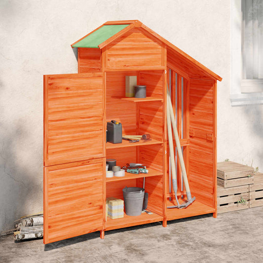 vidaXL Abri à outils de jardin marron 120x53,5x170 cm bois massif pin