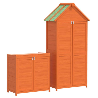 vidaXL Ensemble de remise à outils de jardin 2 pcs marron pin massif