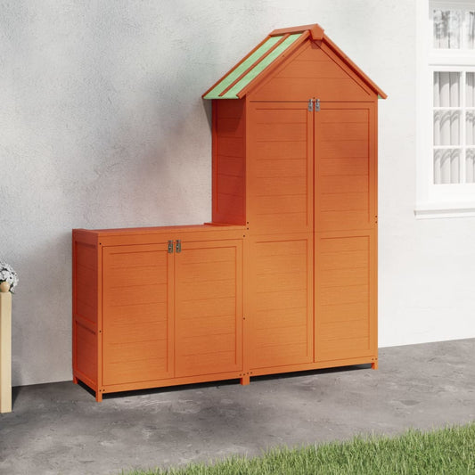 vidaXL Ensemble de remise à outils de jardin 2 pcs marron pin massif