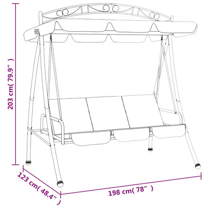 vidaXL Balancelle de jardin avec auvent vert 198 cm tissu et acier