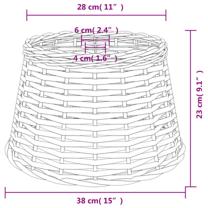 vidaXL Abat-jour de plafonnier blanc Ø38x23 cm osier