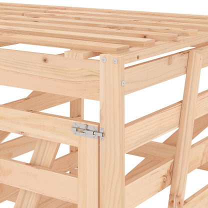 vidaXL Abri pour poubelle double sur roulettes bois massif de pin
