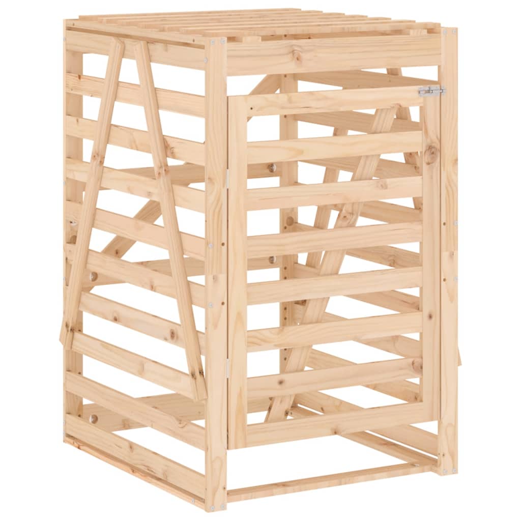 vidaXL Abri de poubelles quadruple sur roulettes bois massif pin
