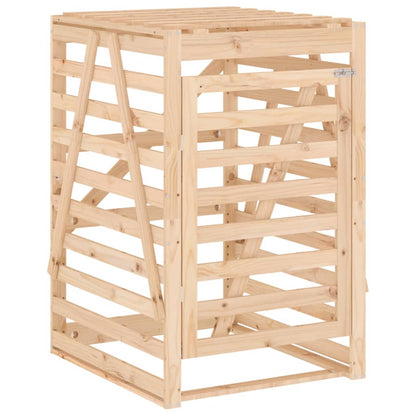 vidaXL Abri de poubelles quadruple sur roulettes bois massif pin