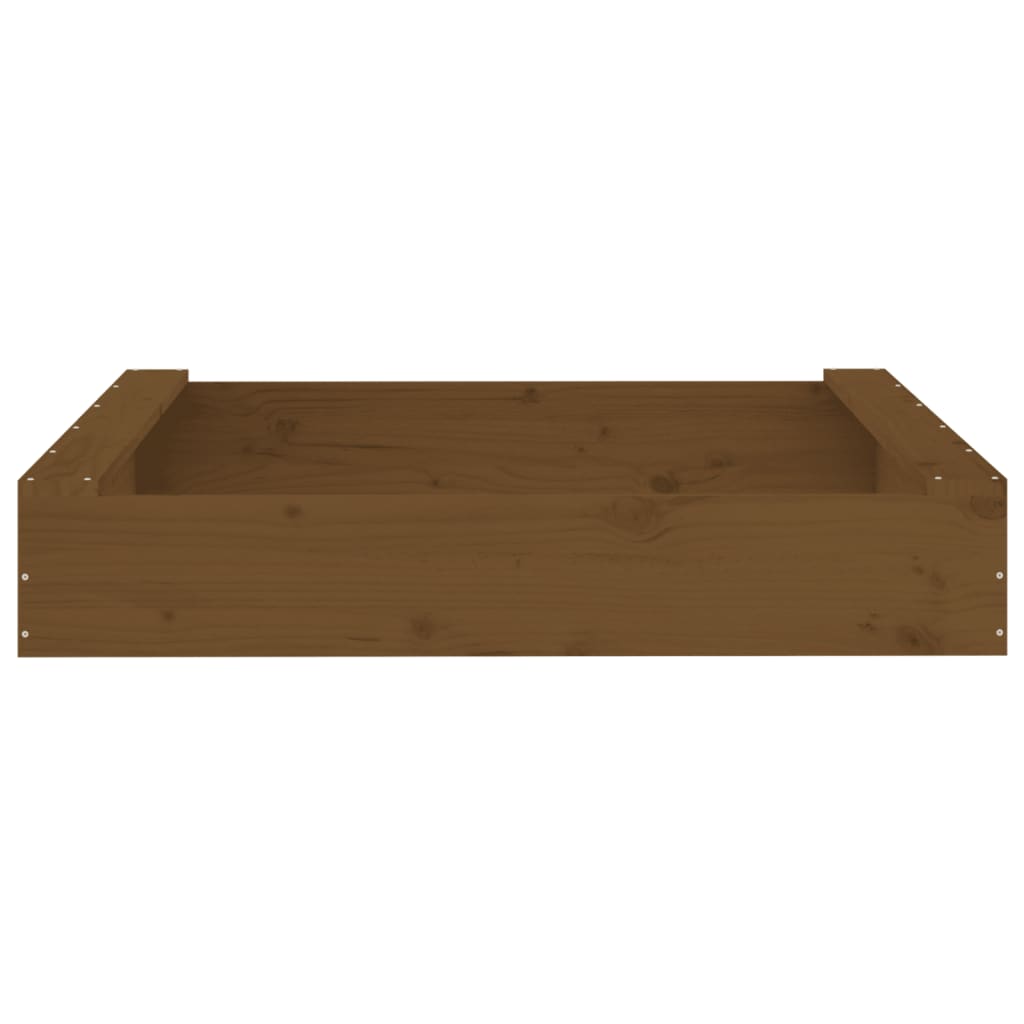 vidaXL Bac à sable avec sièges marron miel carré bois de pin massif