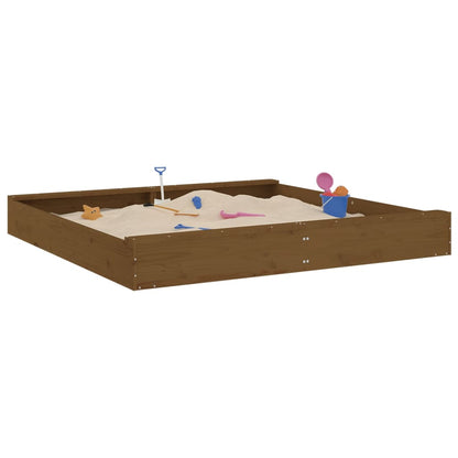 vidaXL Bac à sable avec sièges marron miel carré bois de pin massif