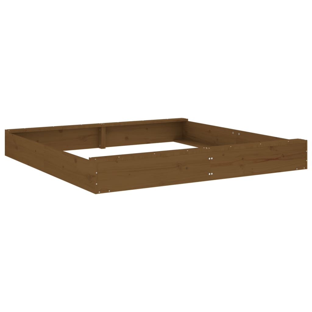 vidaXL Bac à sable avec sièges marron miel carré bois de pin massif