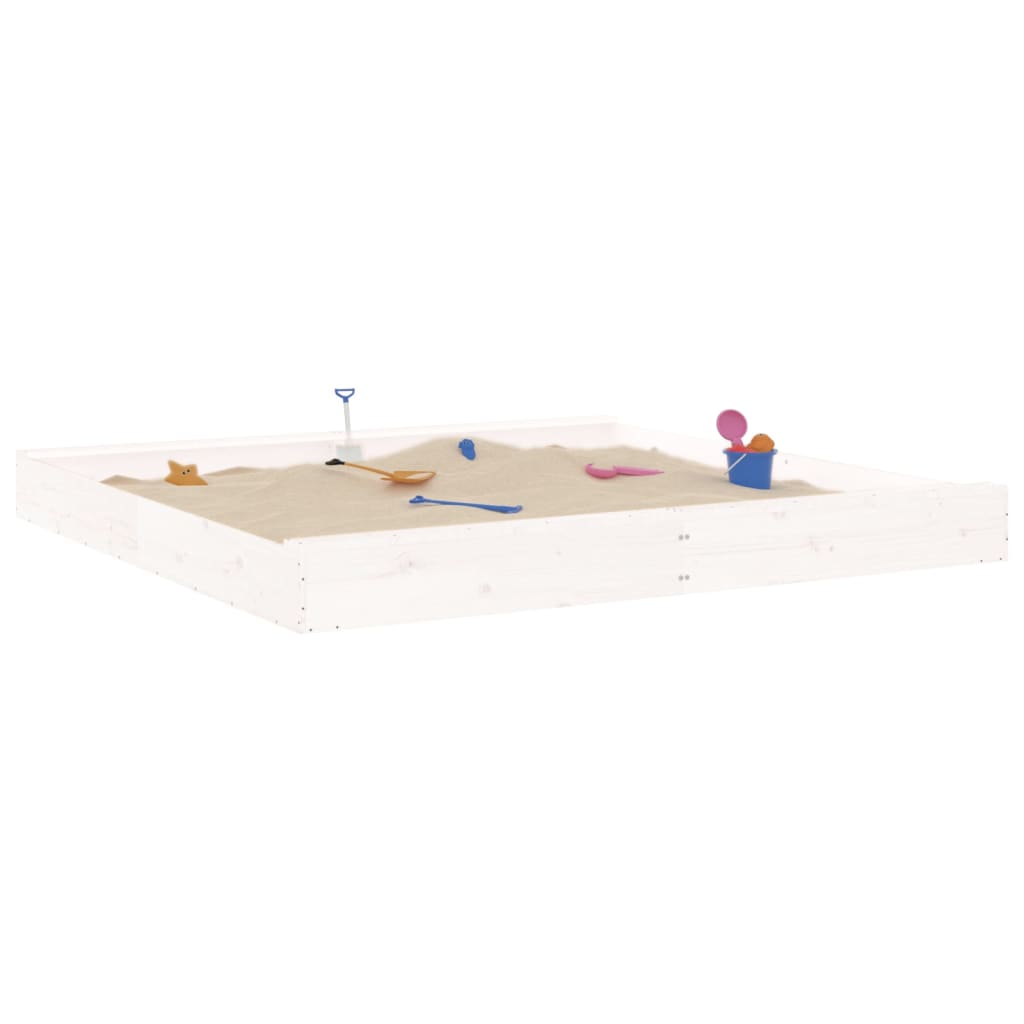 vidaXL Bac à sable avec sièges blanc carré bois de pin massif
